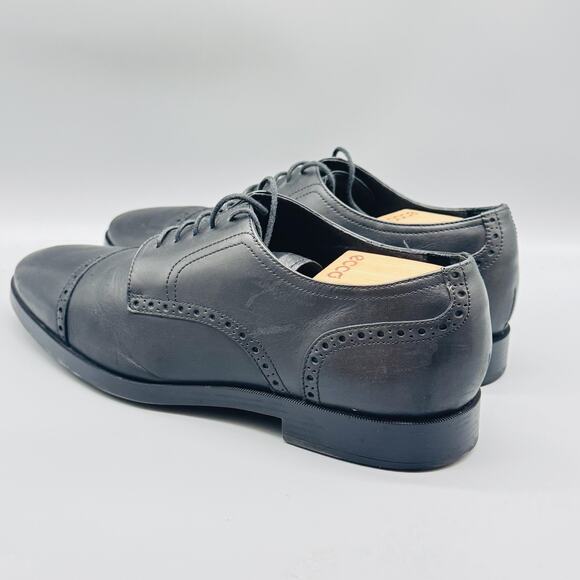 Cole Haan Shoes Mens 10 Black Leather Grand OS Oxford Cap Toe Slip On Dress main image 5